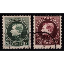 1929 Belgien - AFA 268-69 - Kong Albert I. - Høj værdi mærker - Stemplet.